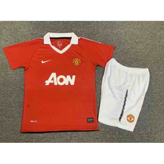 Youth Retro Soccer Jerseys Manchester United F.C. Red III